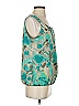 Zac & Rachel 100% Polyester Teal Sleeveless Blouse Size S - photo 4