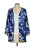 August Silk 100% Polyester Blue Kimono Size S - photo 1