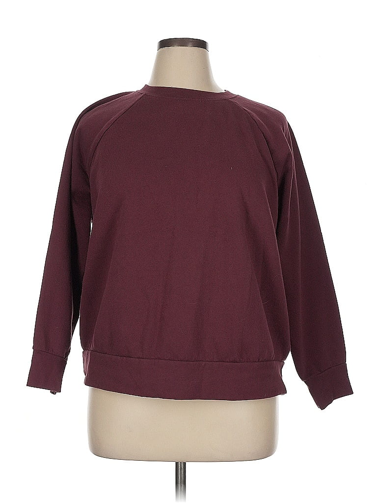 Terra & Sky Burgundy Sweatshirt Size 1X - photo 1