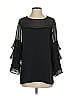 Hazel 100% Polyester Black 3/4 Sleeve Blouse Size S - photo 1