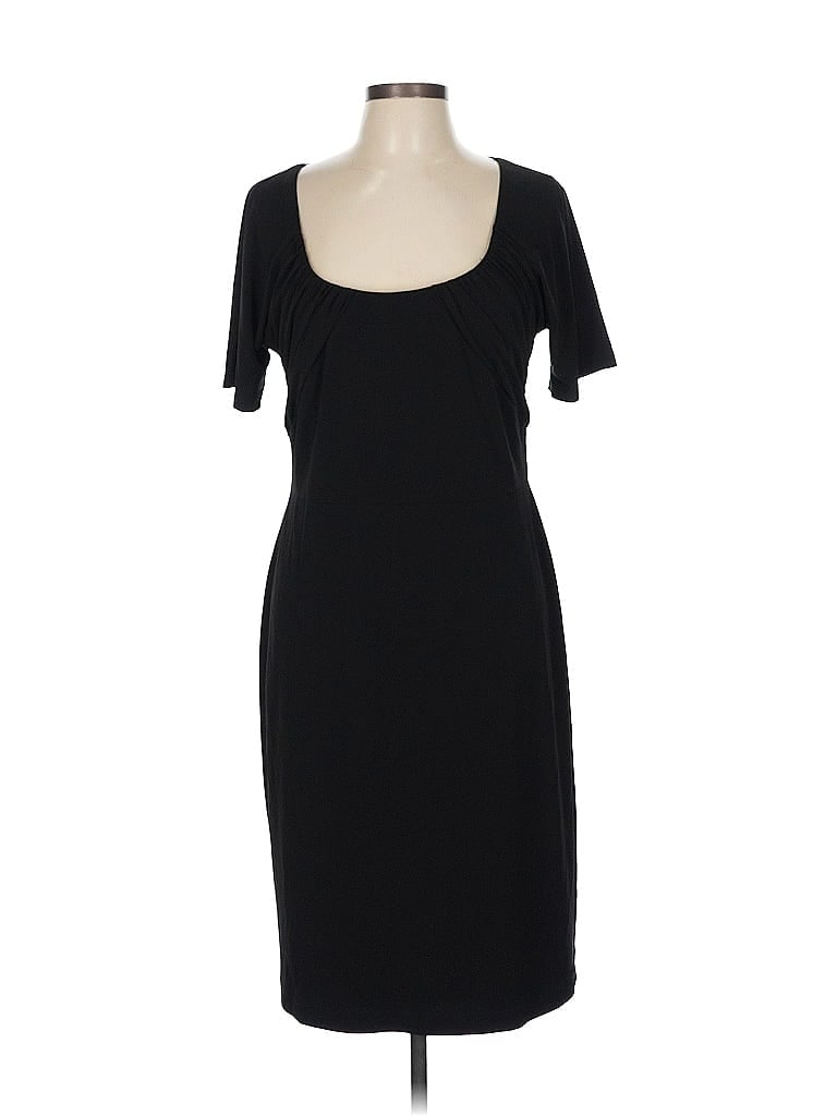 David Meister Solid Black Cocktail Dress Size 12 - photo 1