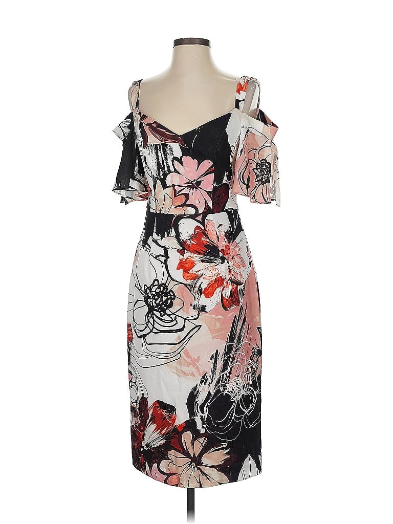 Black Halo Print Gray Casual Dress Size 2 - photo 1