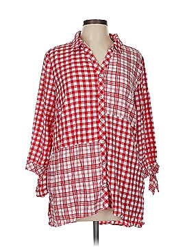 Susan Graver 3/4 Sleeve Button Down Shirt