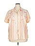 White Stag 100% Cotton Stripes Ivory Short Sleeve Blouse Size 18 - photo 1