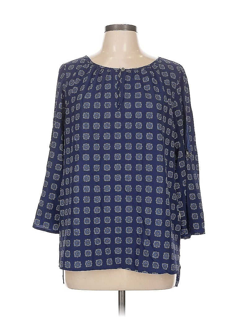 Pre-owned Michael Michael Kors 3/4 Sleeve Blouse In Blue