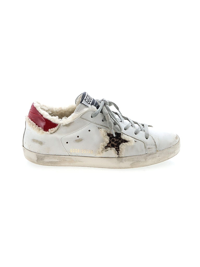 Golden Goose Stars White Shearling Lined Superstar Sneakers Size 8 - photo 1
