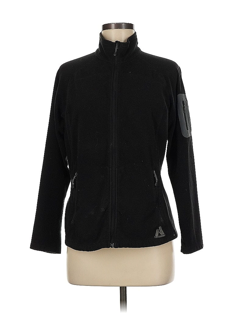 Eddie Bauer 100% Polyester Black Track Jacket Size M (petite) - photo 1