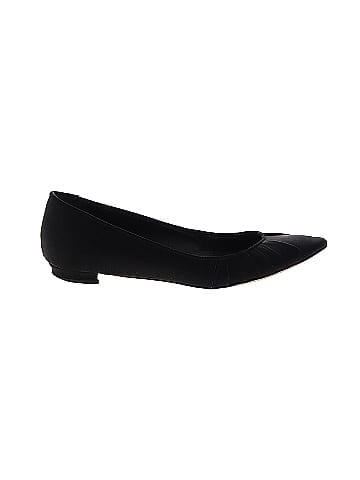 Manolo Blahnik Ruched Satin Flats (view 1)