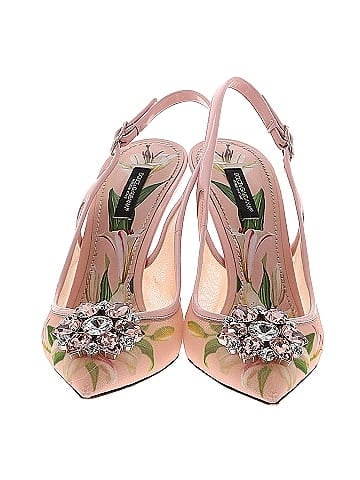 Dolce & Gabbana Floral Crystal Slingback Heels (view 2)