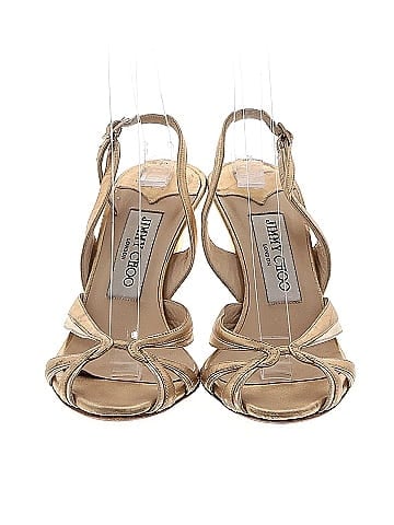 Jimmy Choo Metallic Leather Slingback Pumps 85mm (view 2)