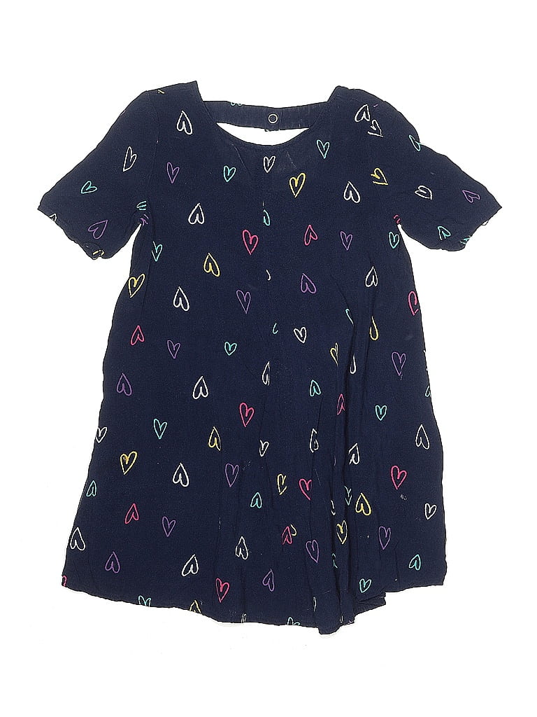 Jumping Beans 100% Rayon Hearts Blue Dress Size 5 (big kids) - photo 1