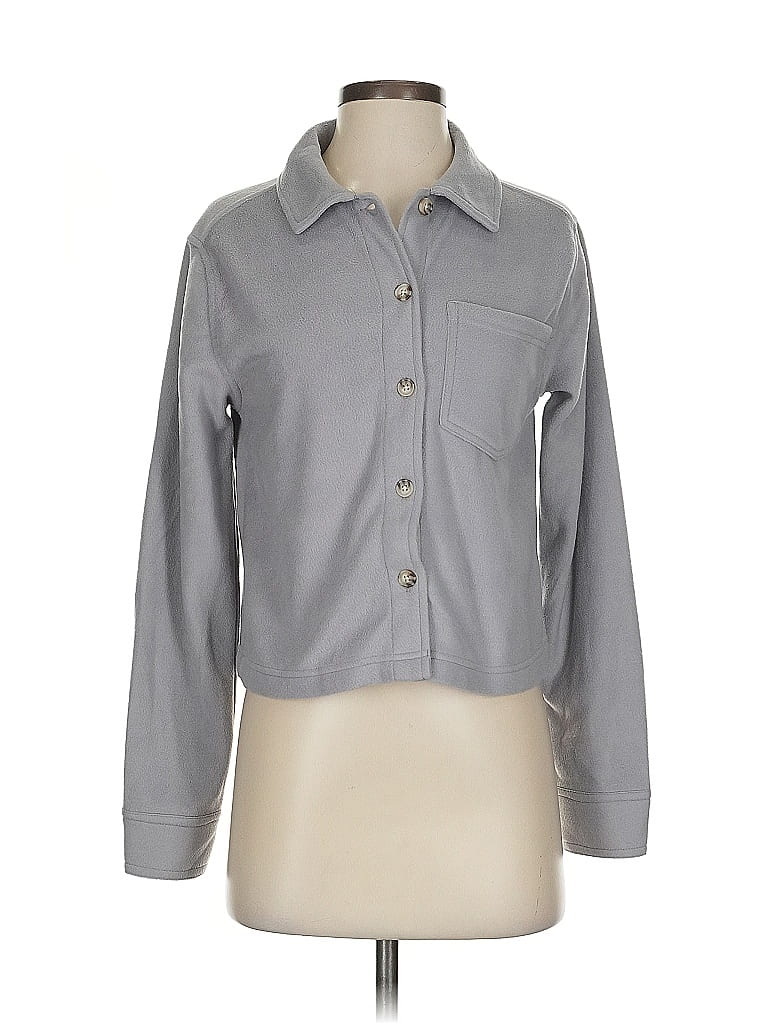 Wallflower 100% Polyester Metallic Gray Long Sleeve Blouse Size S - photo 1