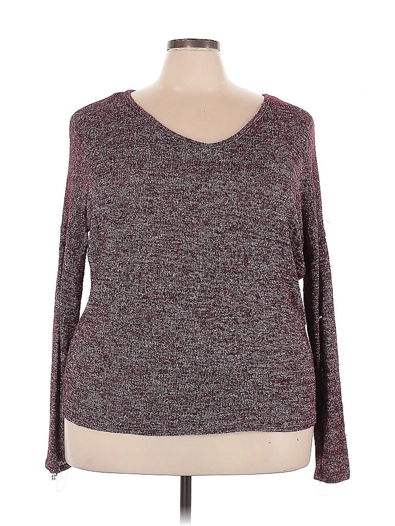 Ambiance Burgundy Long Sleeve Top Size 2X - photo 1