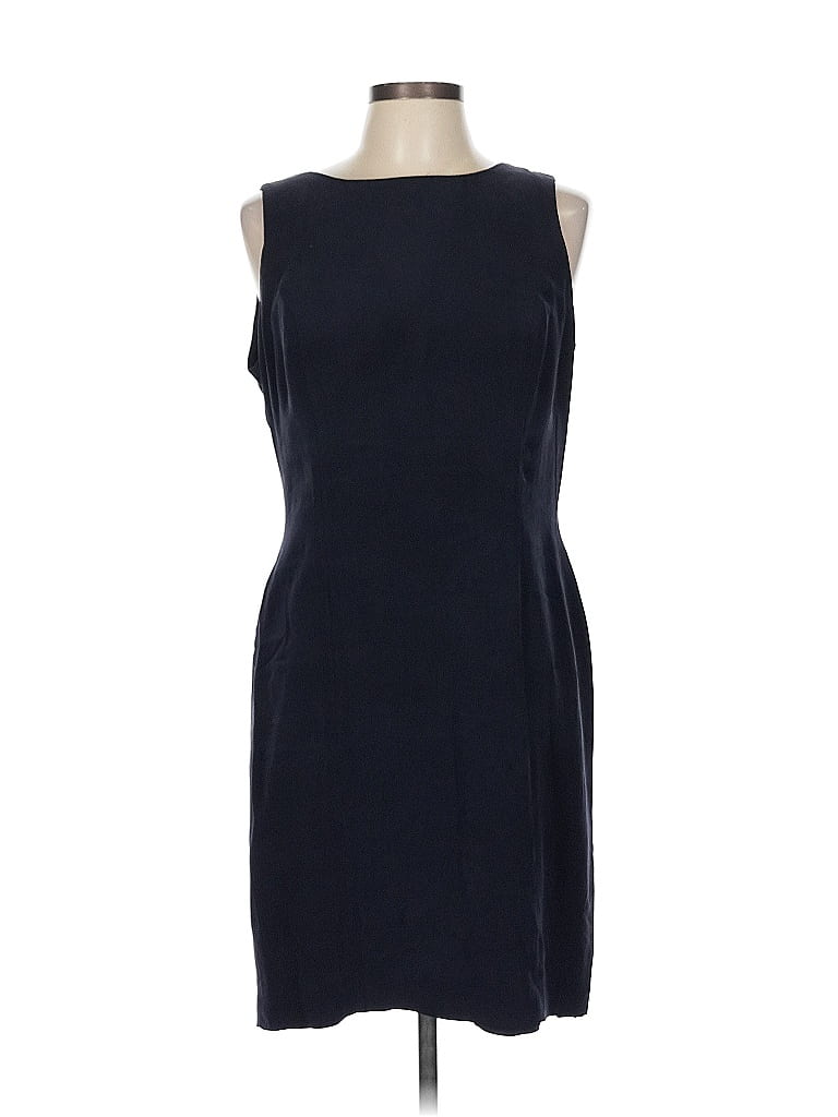 August Silk 100% Silk Solid Blue Cocktail Dress Size 12 - photo 1
