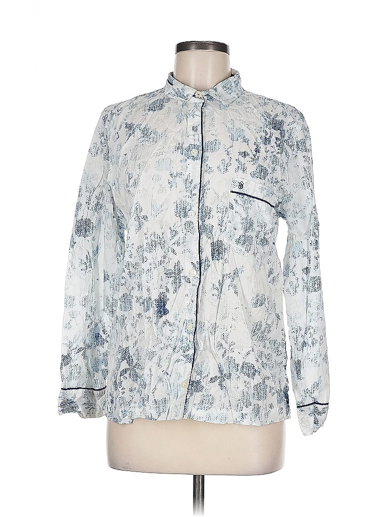Pre-owned Victoria's Secret Long Sleeve Blouse In Blue