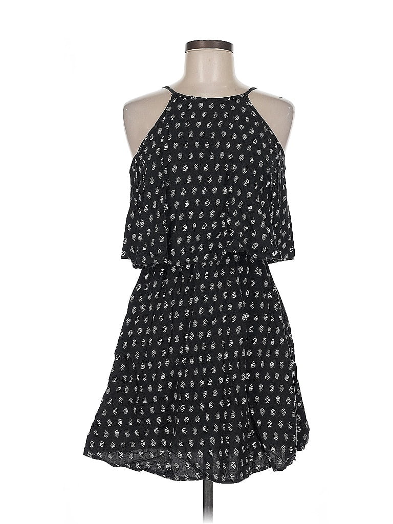 Xhilaration 100% Rayon Stars Black Casual Dress Size M - photo 1