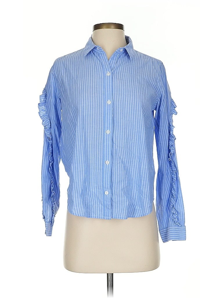 Pre-owned Rails Long Sleeve Blouse In Blue