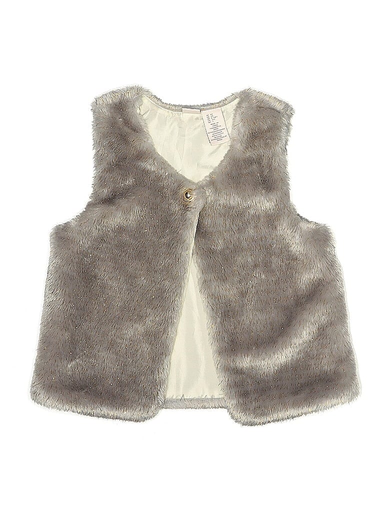 Click to view more detailed imagery on our partner's website Pre-owned Catherine Malandrino Kids' Faux Fur Vest In Gray
