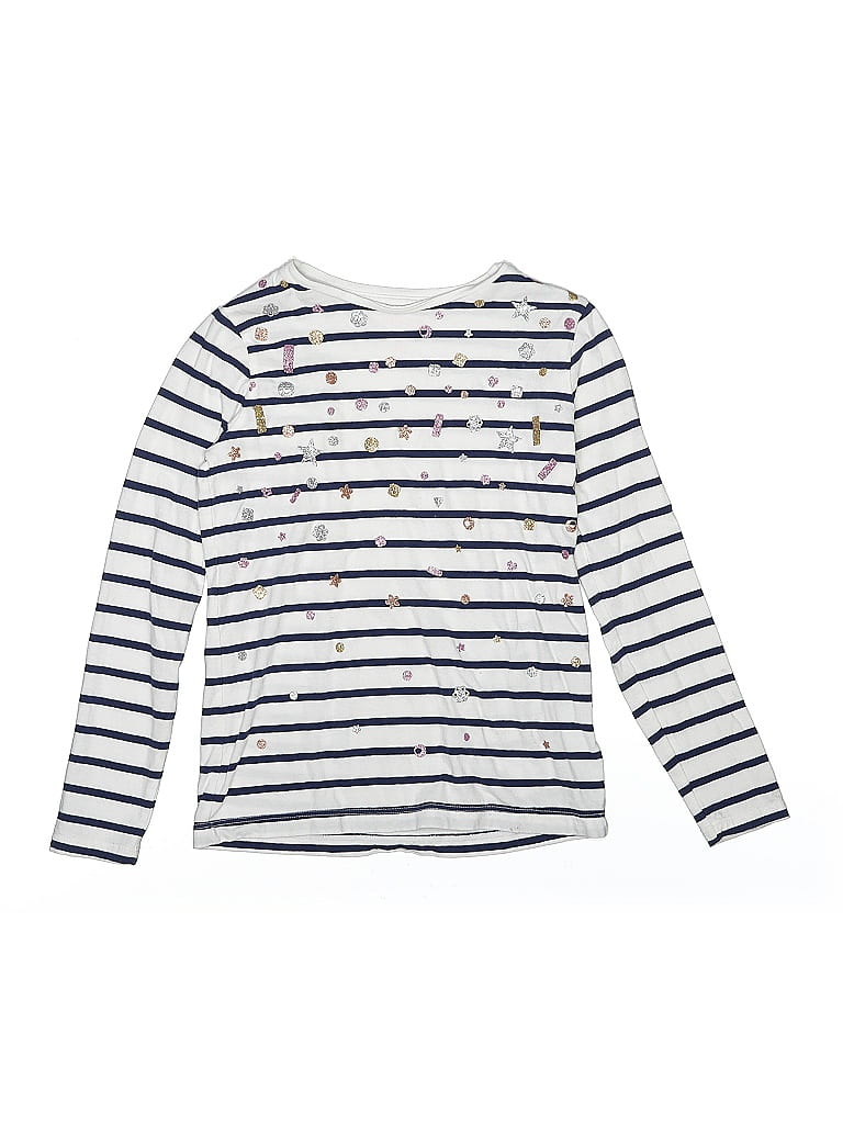 Crewcuts Outlet 100% Cotton Stripes Blue Long Sleeve T-Shirt Size 8 (big kids) - photo 1