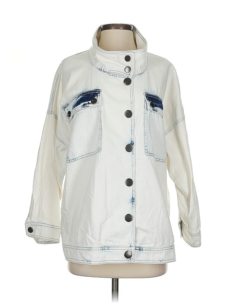 Pre-owned Cabi Denim Jacket In White