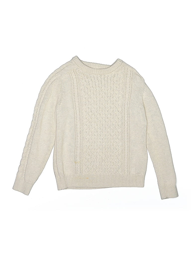 Crewcuts Outlet 100% Cotton Ivory Tan Pullover Sweater Size 8 (big kids) - photo 1