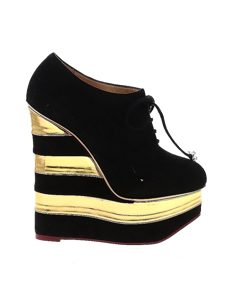 Charlotte Olympia Color Block Black Wedges Size EU 36 1/2 - photo 1