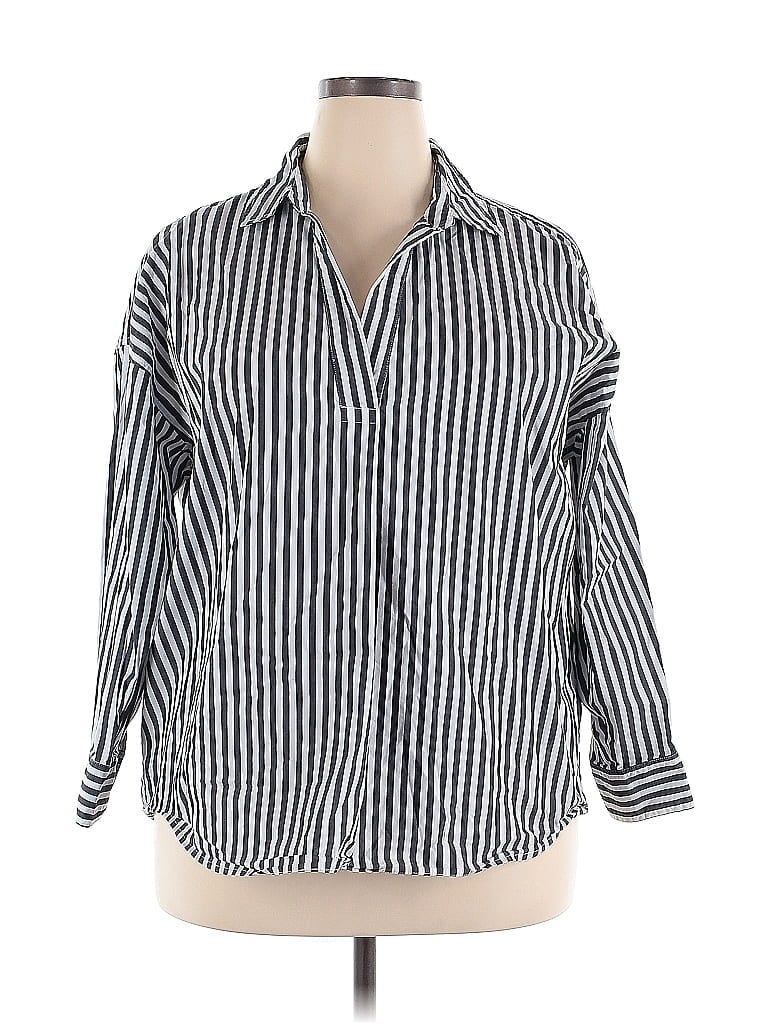 Click to view more detailed imagery on our partner's website Pre-owned Ella Long Sleeve Button Down Shirt In Silver