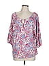 L-RL Lauren Active Ralph Lauren 100% Cotton Pink 3/4 Sleeve Blouse Size L - photo 1