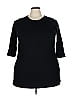 Woman Within 100% Cotton Black 3/4 Sleeve T-Shirt Size 18 - photo 1