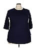 Woman Within 100% Cotton Blue 3/4 Sleeve T-Shirt Size 18 - photo 1