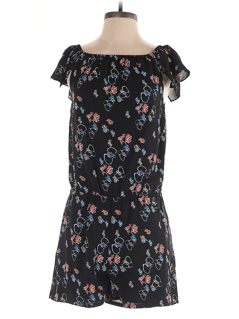 Rebecca Minkoff 100% Polyester Floral Black Romper Size S - photo 1