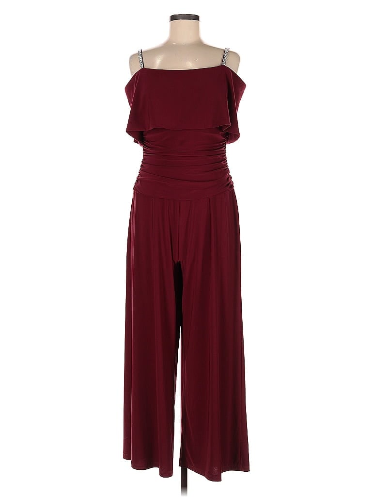 R&M Richards Solid Burgundy Jumpsuit Size 8 - photo 1