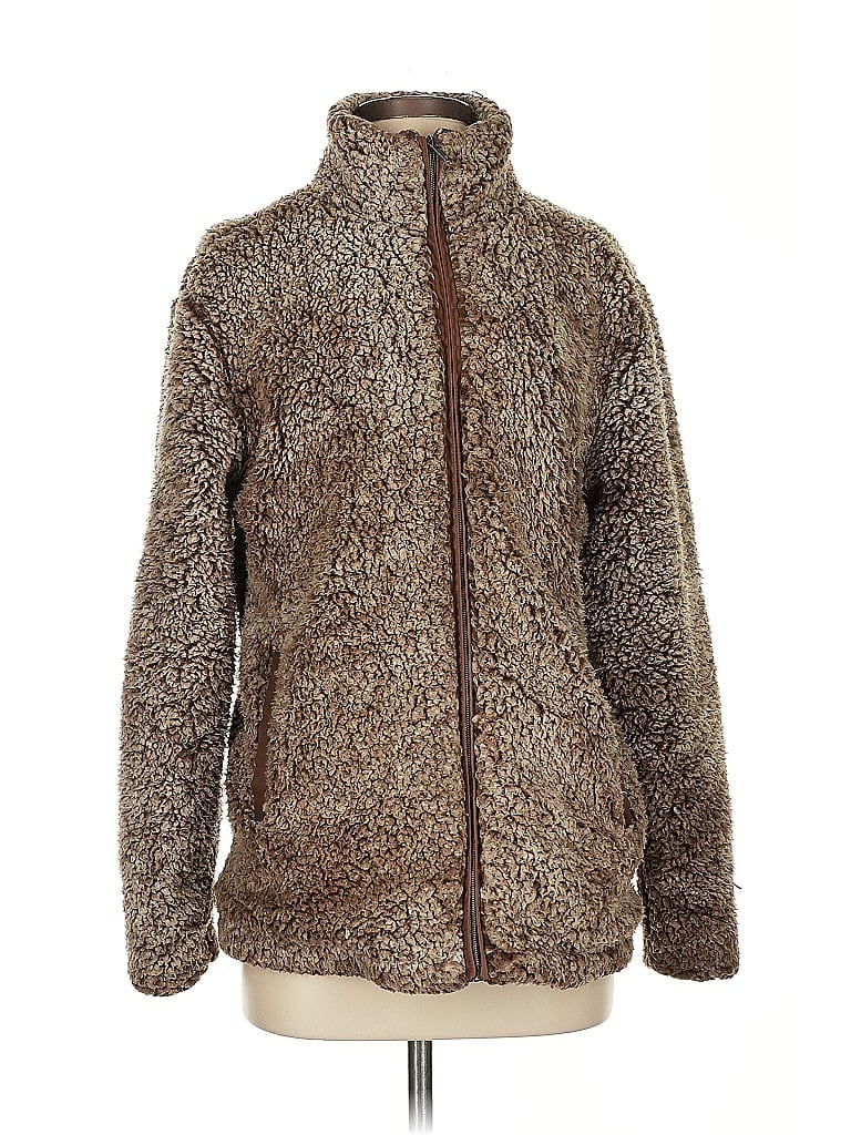 Pre-owned Katydid Collection Fleece Jacket In Brown
