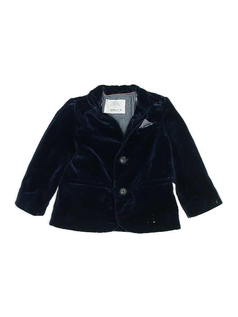 Zara Baby 100% Cotton Solid Blue Jacket Size 12-18 mo - photo 1