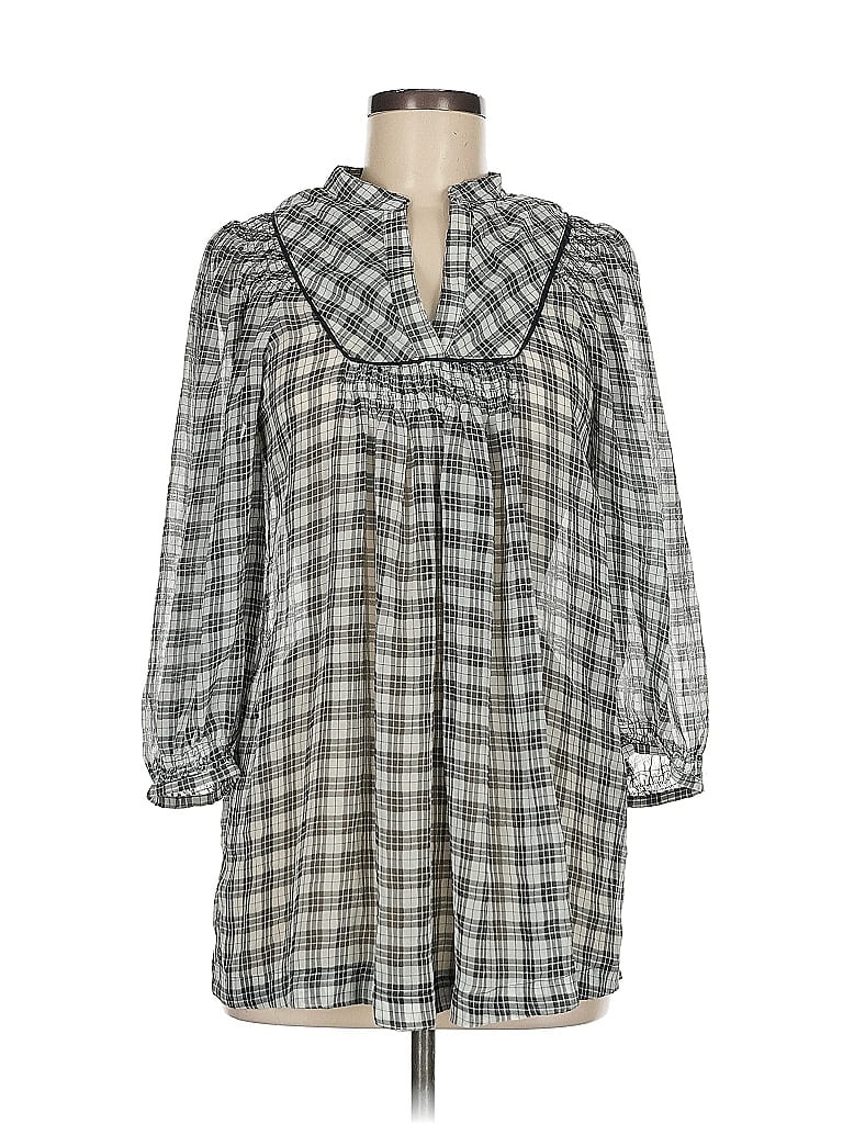 Click to view more detailed imagery on our partner's website Pre-owned Zara Basic 3/4 Sleeve Blouse In Gray