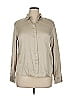 Lauren by Ralph Lauren 100% Viscose Metallic Tan Long Sleeve Button-Down Shirt Size XL - photo 1