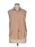 A New Day Tan Sleeveless Button-Down Shirt Size XL - photo 1