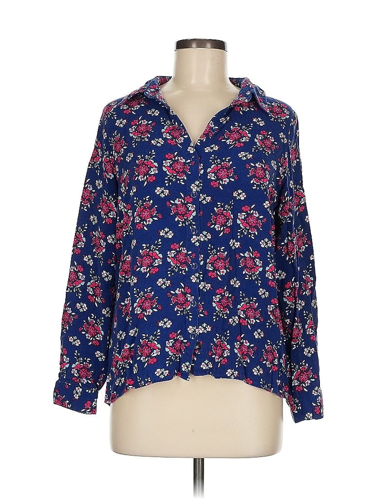 Click to view more detailed imagery on our partner's website Pre-owned G.h. Bass & Co. 3/4 Sleeve Blouse In Blue