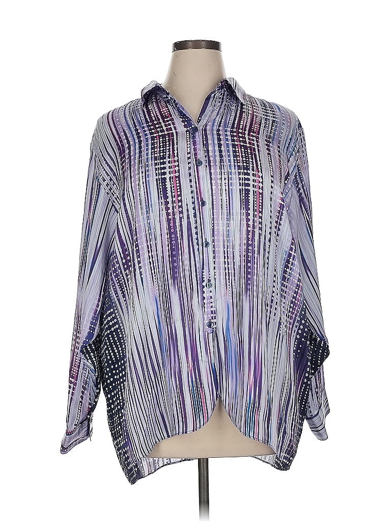 Pre-owned Investments 3/4 Sleeve Blouse In Purple
