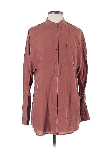 Trouve Long Sleeve Silk Top (view 1)