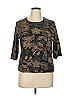 White Stag 100% Cotton Brown 3/4 Sleeve Top Size 1X - photo 1