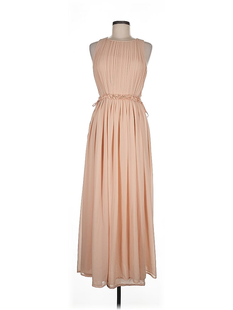 H&M 100% Polyester Tan Cocktail Dress Size 8 - photo 1