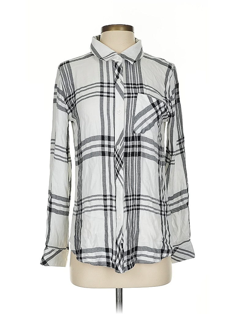 Pre-owned Rails Long Sleeve Button Down Shirt In Silver