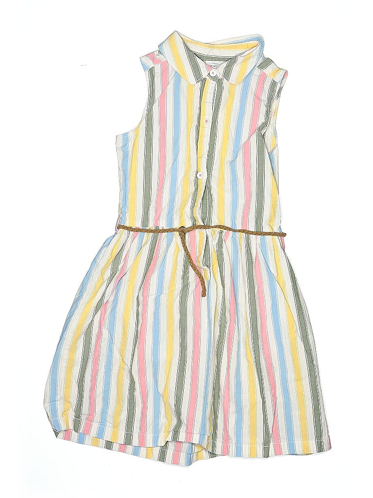 Carter's 100% Cotton Stripes Yellow Dress Size 7 (big kids) - photo 1