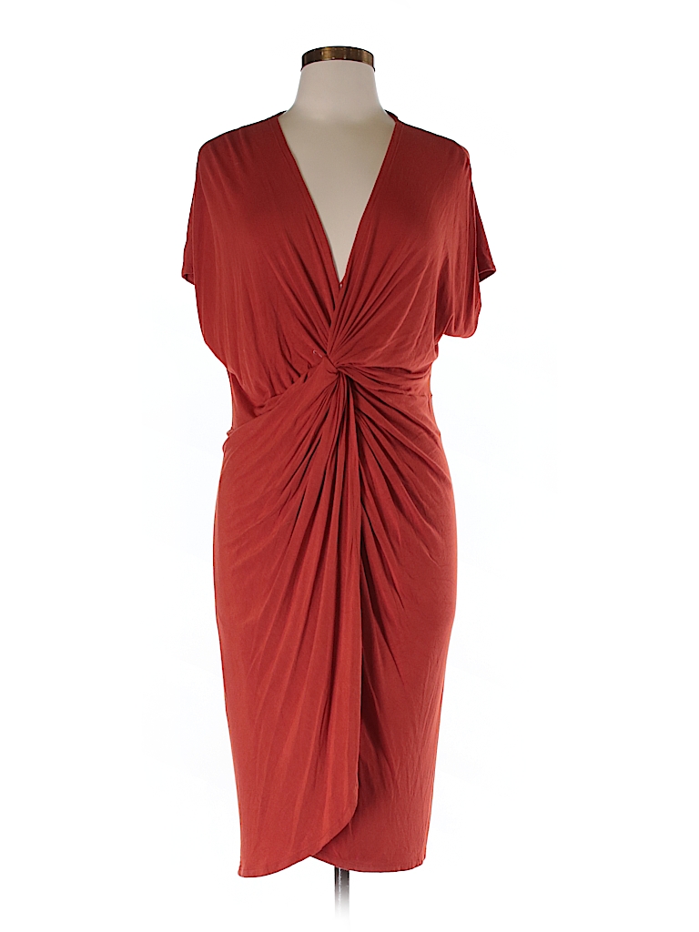 Catherine Malandrino Solid Orange Casual Dress Size XL - 79% off | thredUP
