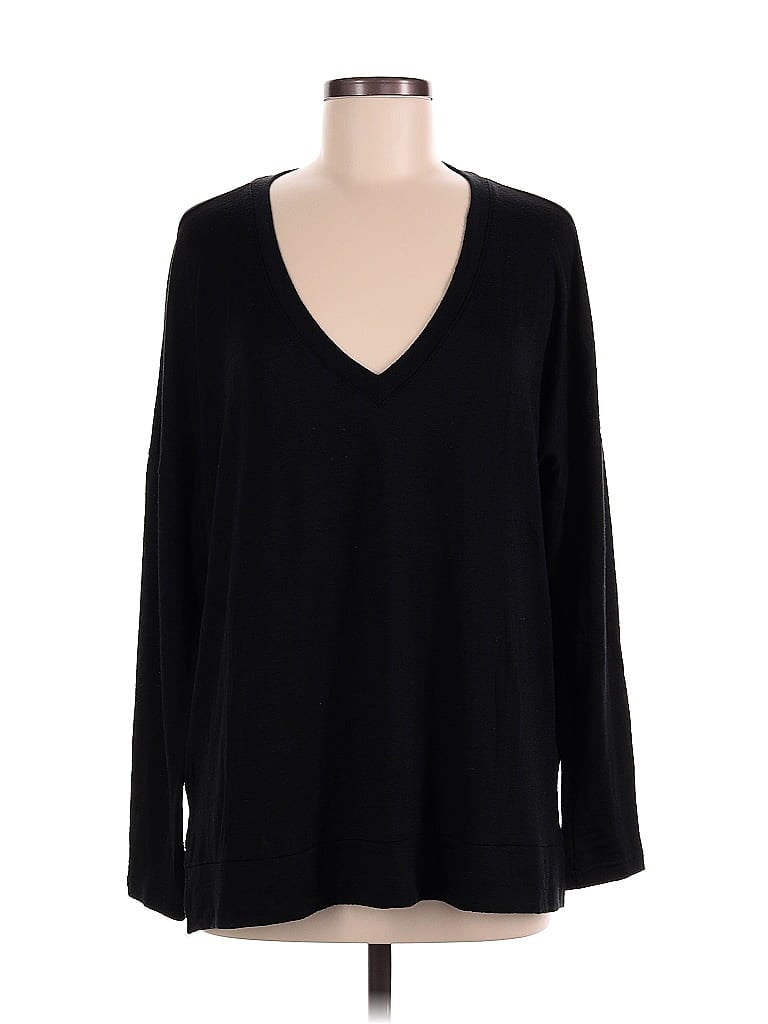 Pre-owned Banana Republic Long Sleeve T-shirt In Black