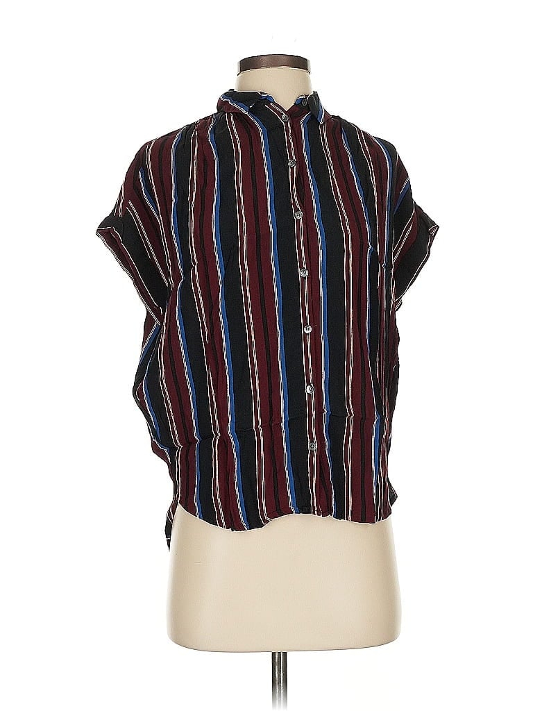 Pre-owned Madewell Short Sleeve Blouse In Brown