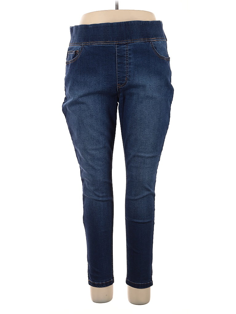 One World Solid Blue Jeggings Size 1X - photo 1