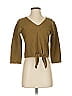 TeXTURE & THREAD Madewell 100% Cotton Brown 3/4 Sleeve Top Size S - photo 1