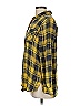 Mystree 100% Rayon Plaid Yellow Long Sleeve Button-Down Shirt Size M - photo 5